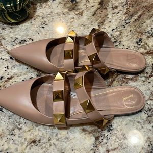 Valentino Roman Stud point-toe mules